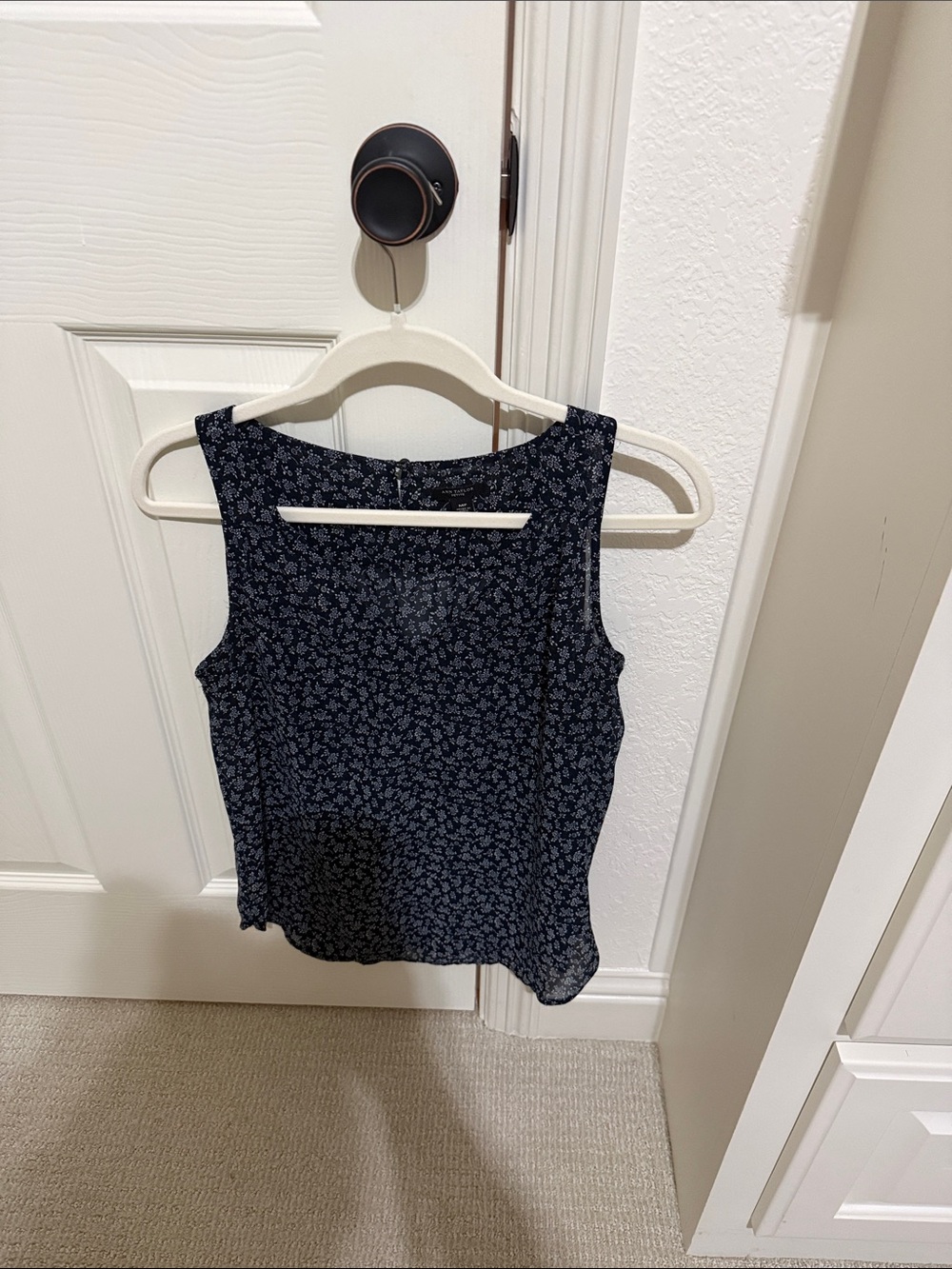Ann Taylor Navy Floral Sleeveless Camisole